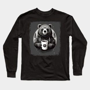 Bear with cup of coffee Long Sleeve T-Shirt